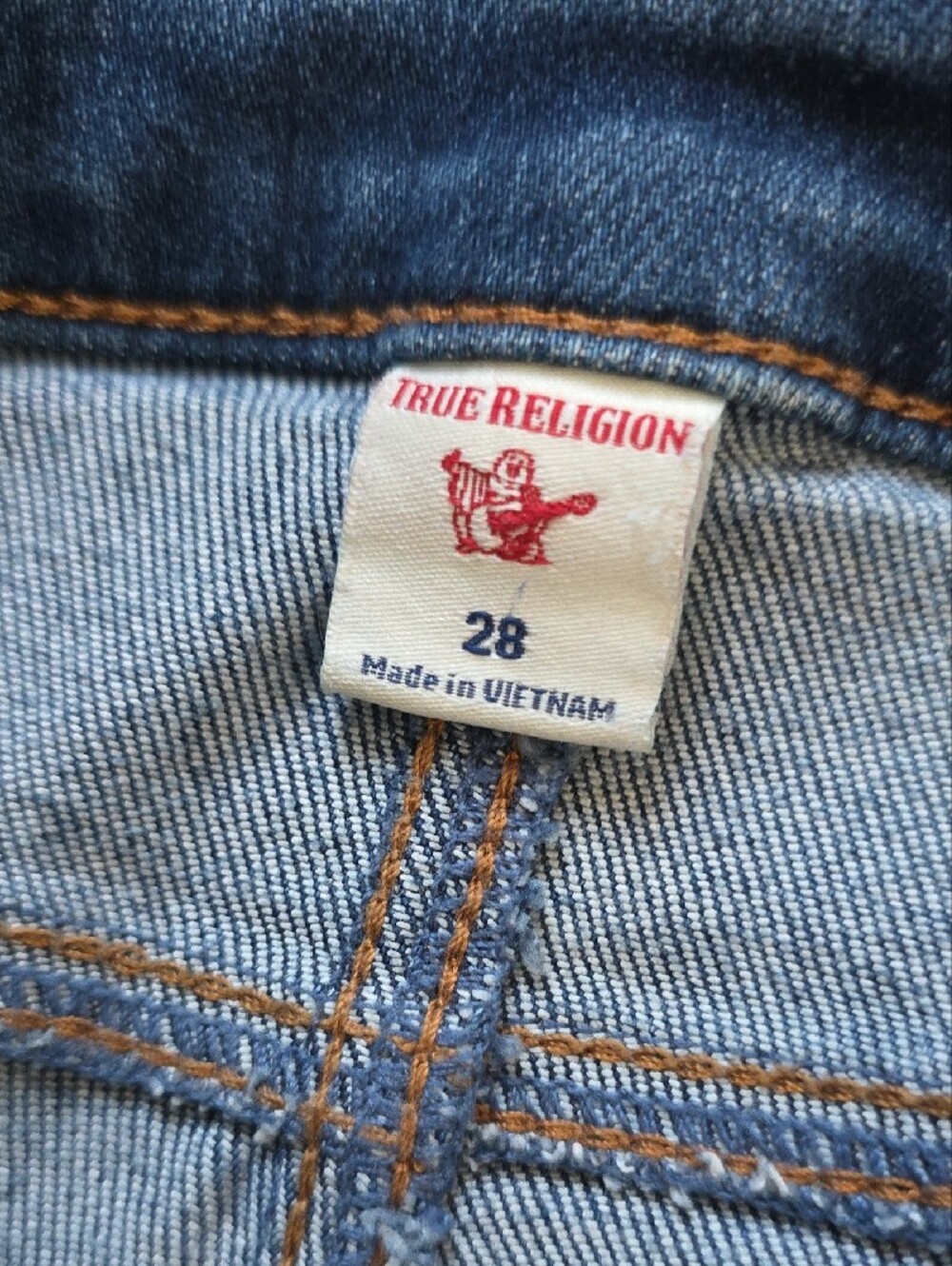 True Religion Women's Medium Blue Boyfriend Jeans with Side Embellishment - Picture 6 of 12